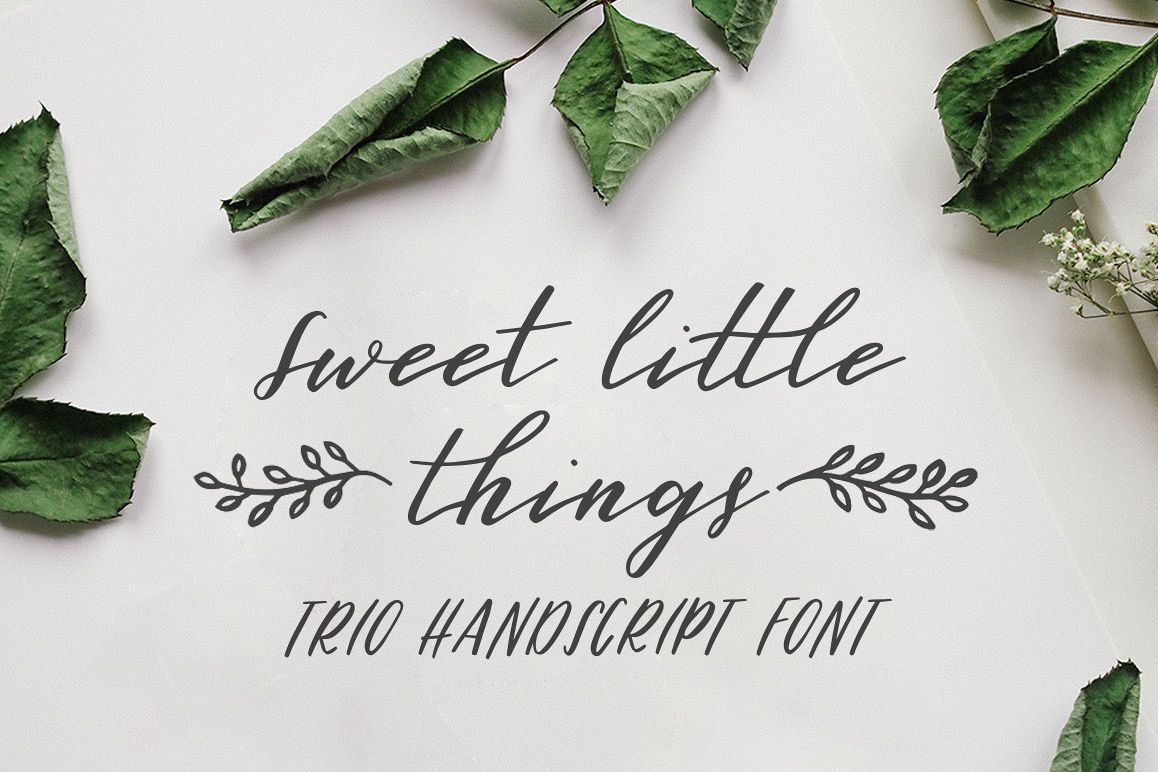 Sweet Little Things TRIO font - Script, Caps & Ornaments example image 1