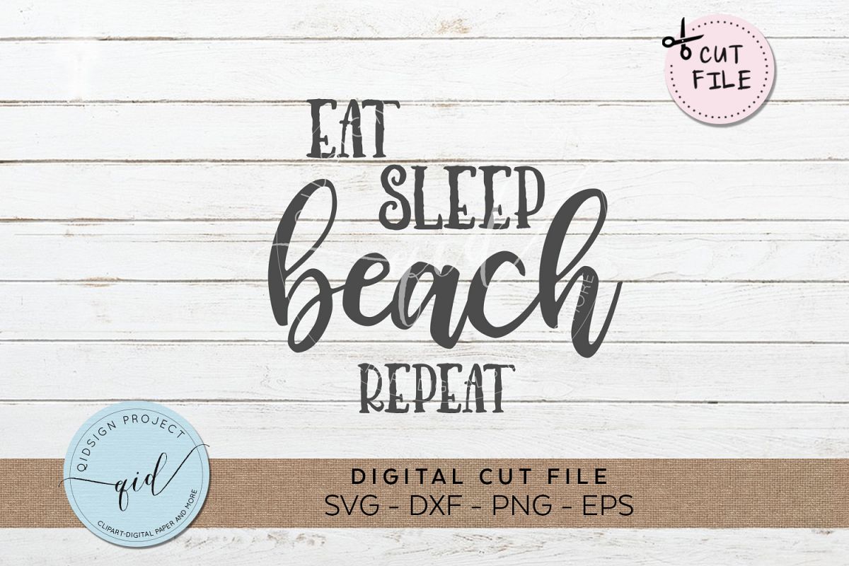 Eat Beach Sleep Repeat SVG DXF PNG EPS example image 1