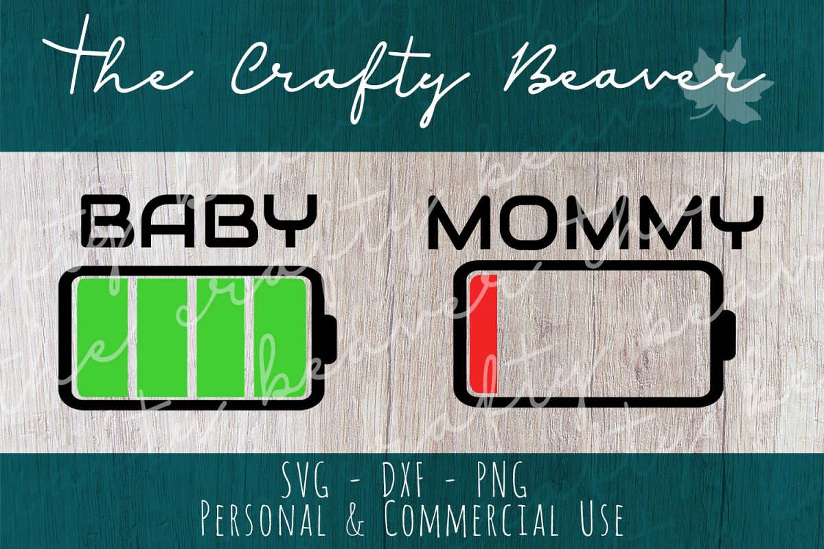 Mom and Baby Battery Cut File example image 1
