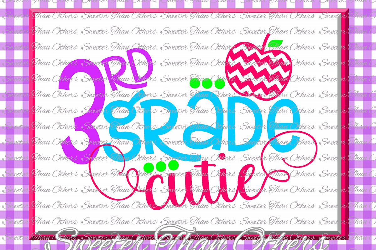 Third Grade Cutie SVG 3rd Grade cut file Last Day example image 1