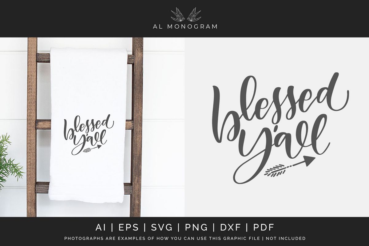 Blessed Yall SVG Digital Laser Cut File example image 1