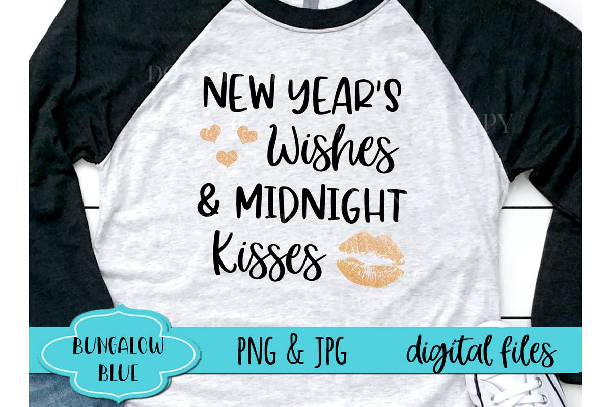New Year's Wishes Midnight Kisses New Year Digital Download example image 1