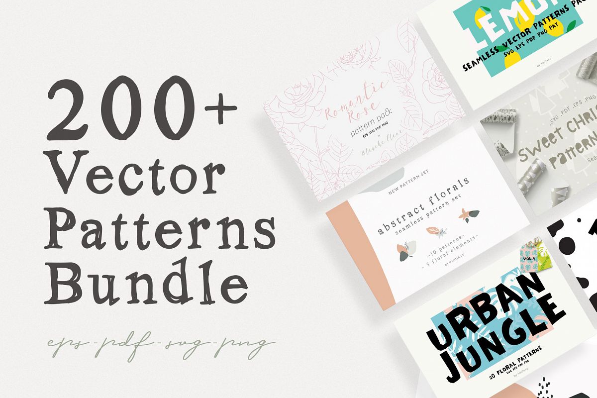 200 Vector Patterns Bundle example image 1