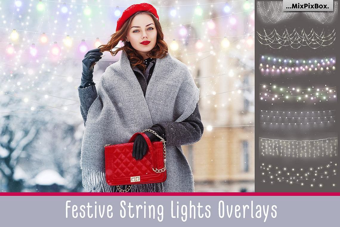 Festive String Lights Overlays example image 1