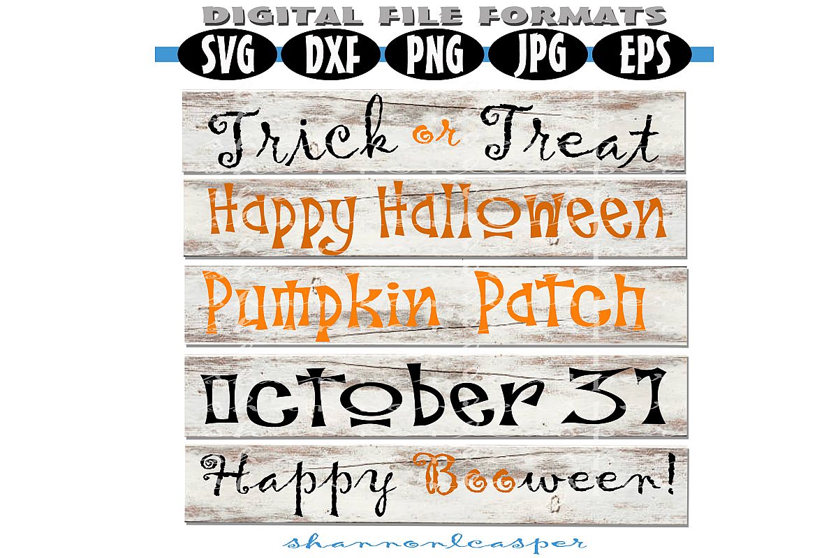 Halloween Wood Sign SVG Bundle example image 1