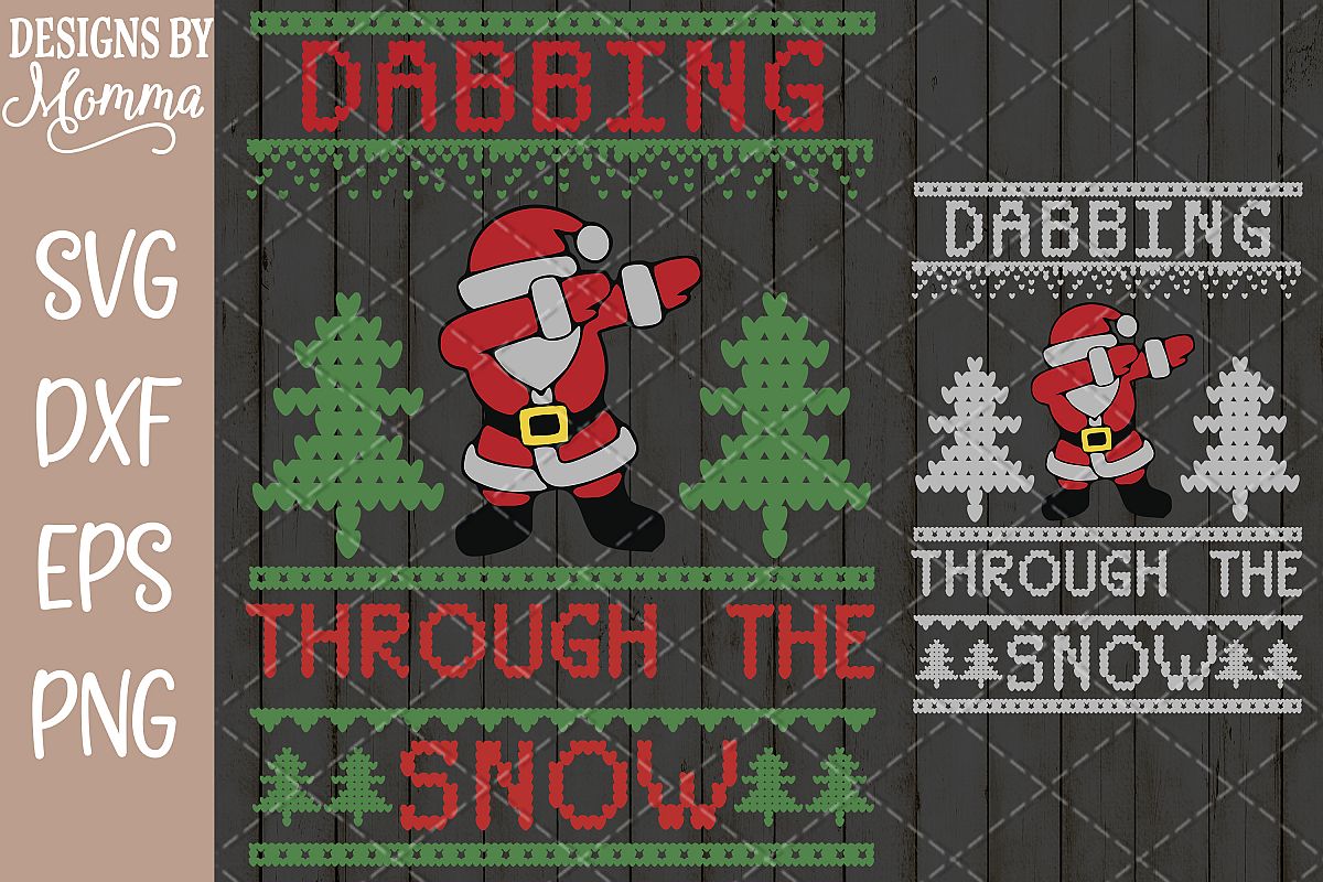 Dabbing through the Snow Santa Ugly Sweater SVG example image 1