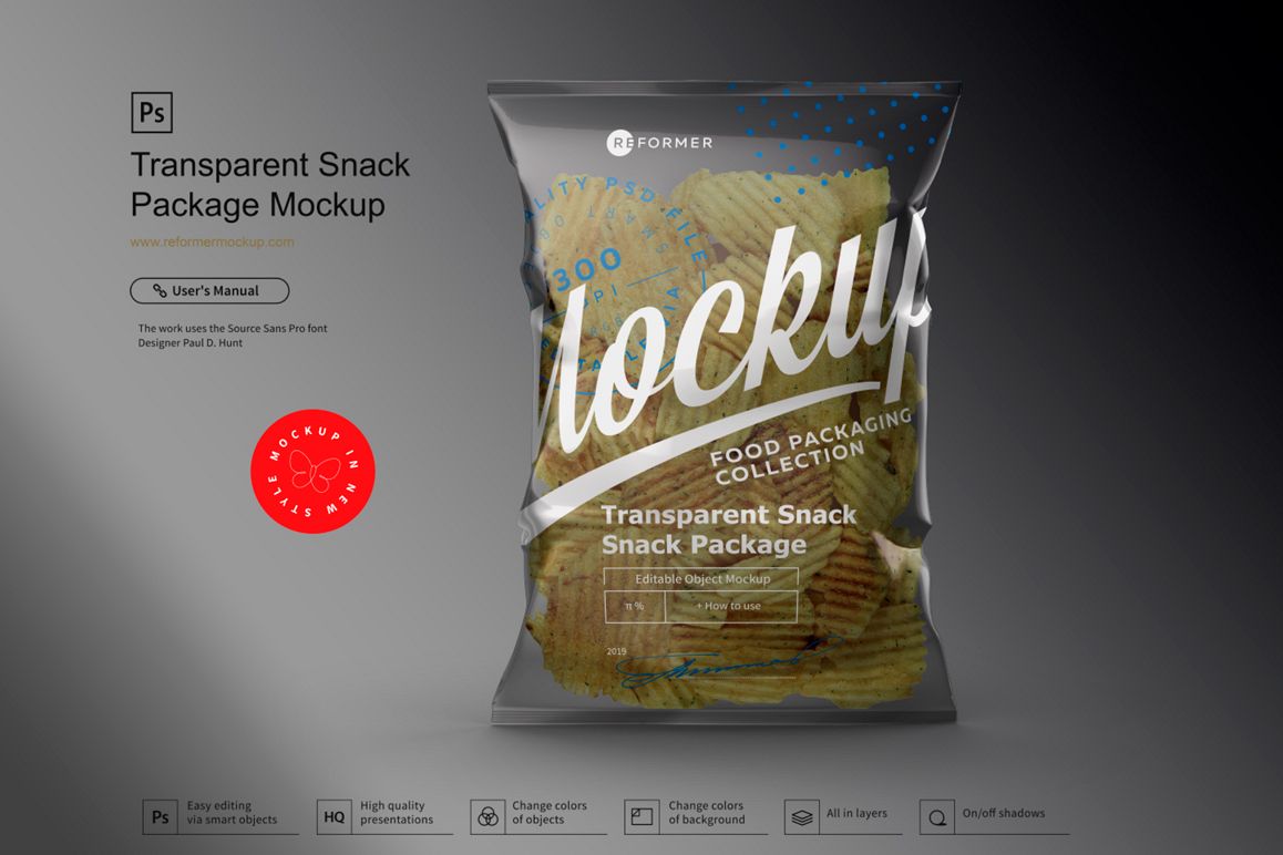 Transparent Snack Package Mockup example image 1