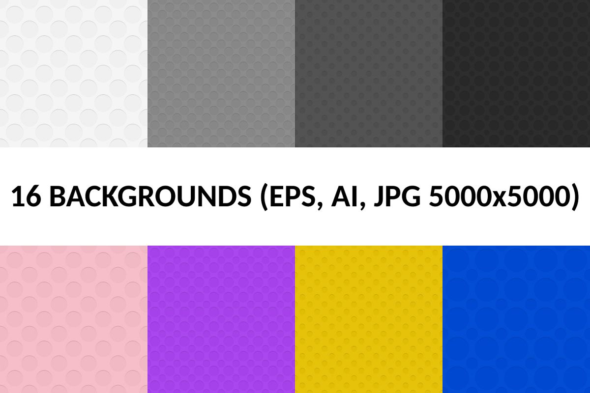 16 Seamless Circle Patterns (AI, EPS, JPG 5000x5000) example image 1
