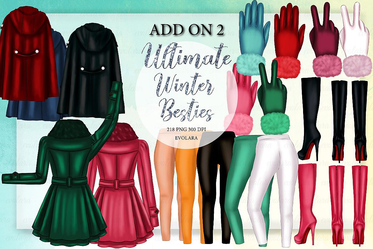 Add On Kit Best Friends Clipart Winter Besties Clipart example image 1