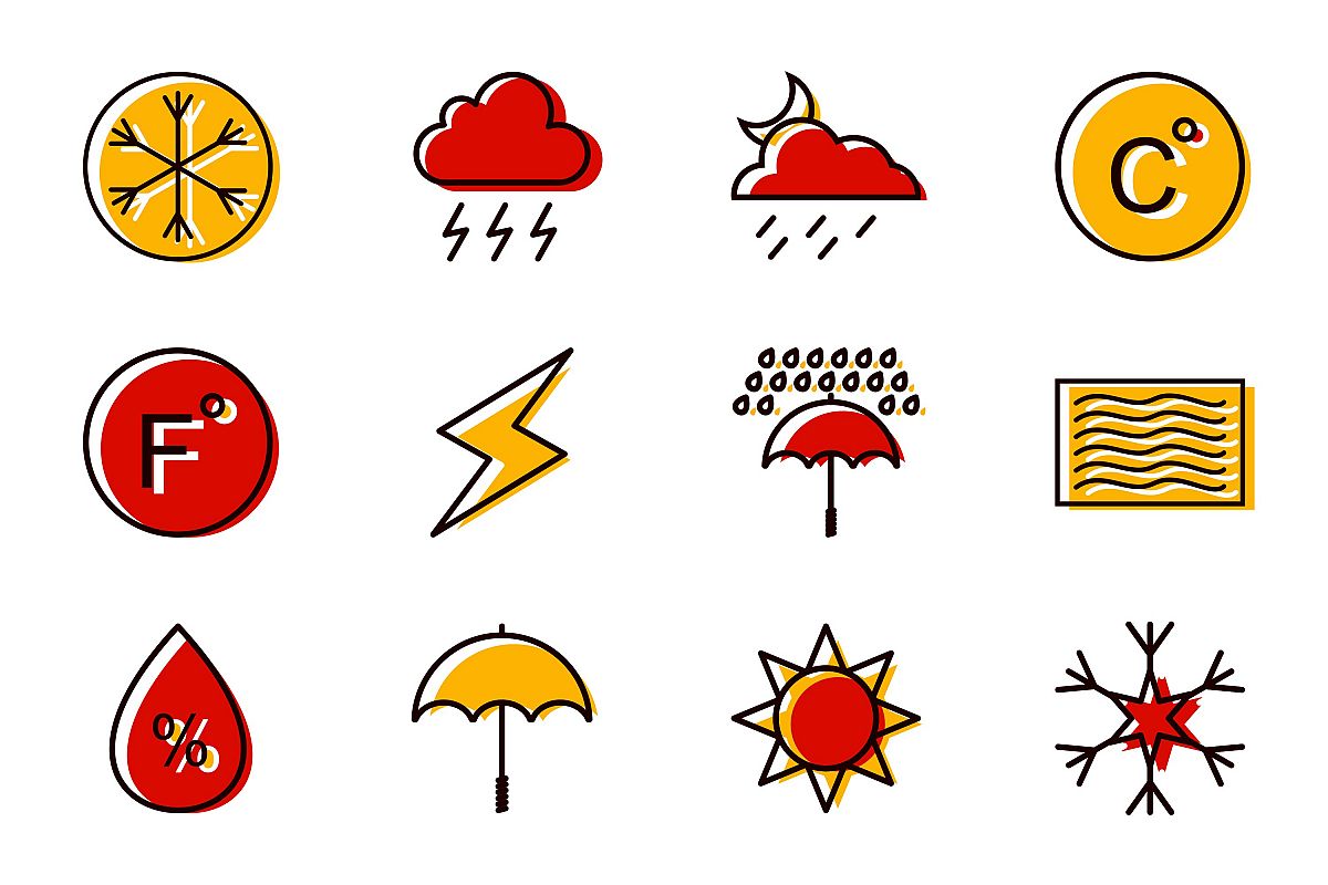 Set Of Weather And Season Icons example image 1