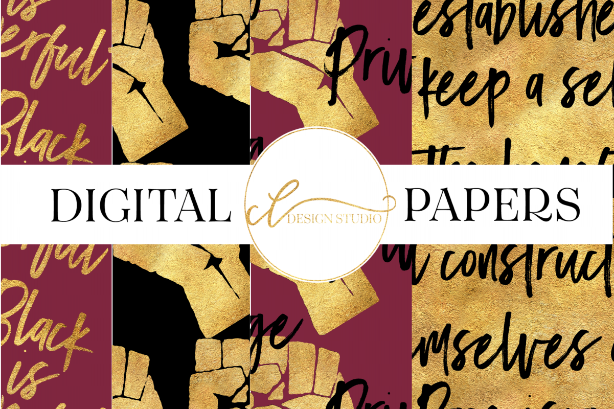 Black Movement Digital Papers example image 1