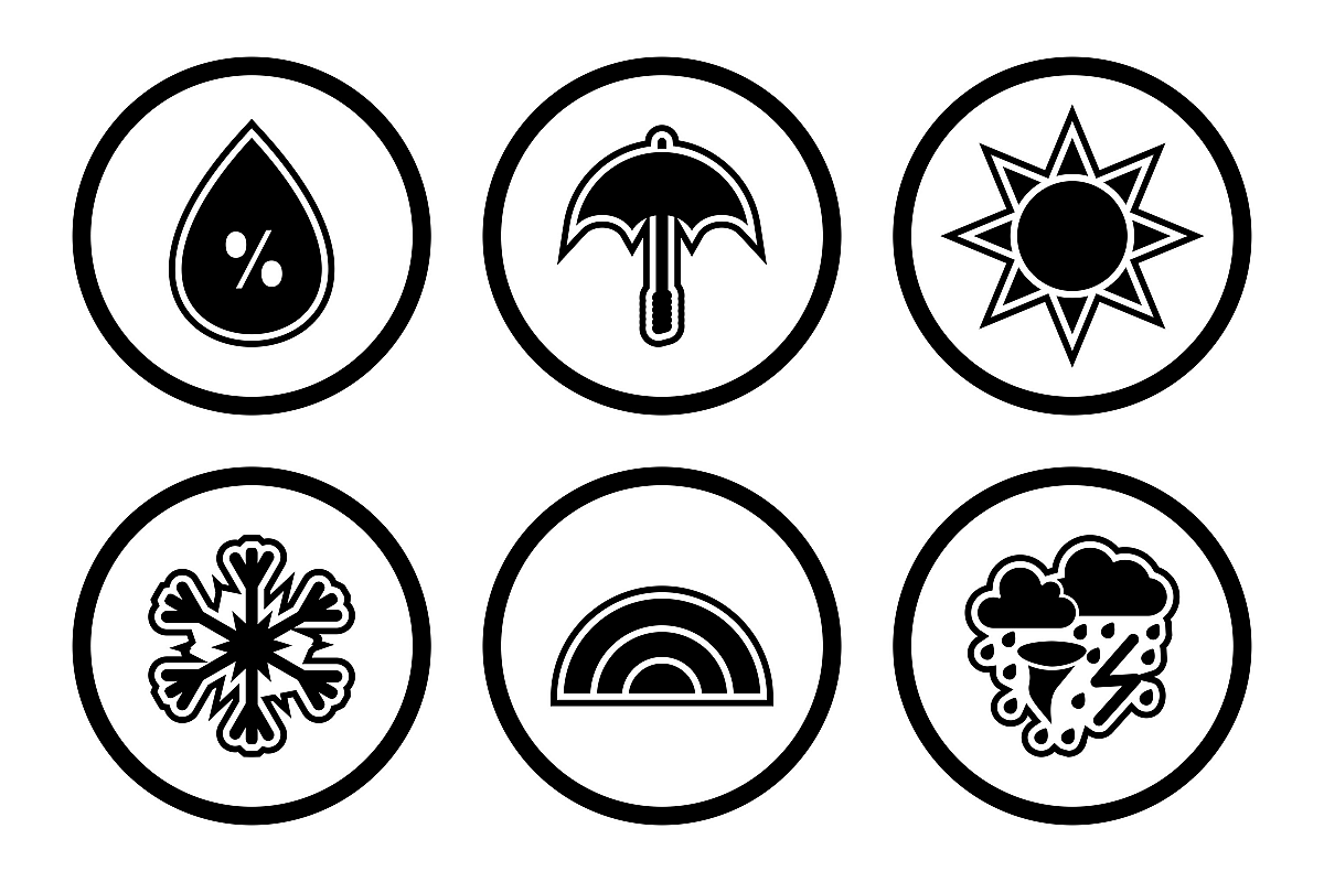 Set Of Weather And Season Icons example image 1