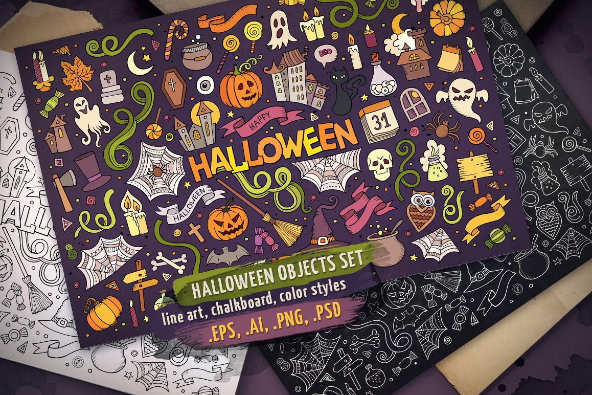 Halloween Objects & Symbols Set example image 1