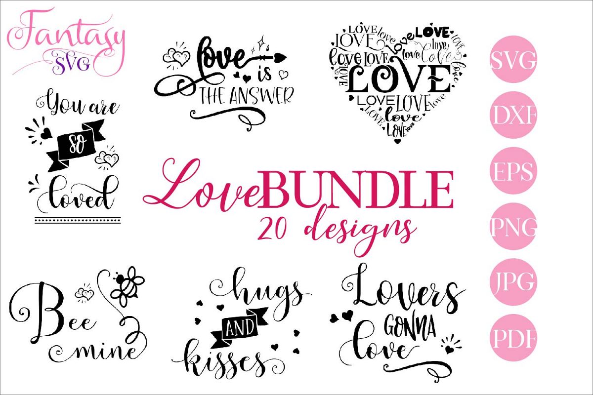Love BUNDLE - svg cut files example image 1