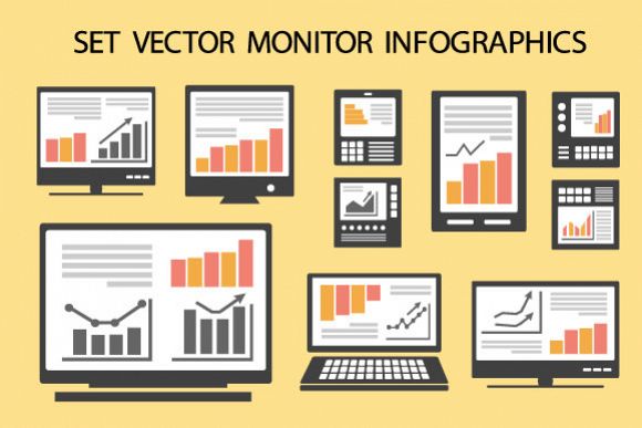 Monitor vector infographics example image 1