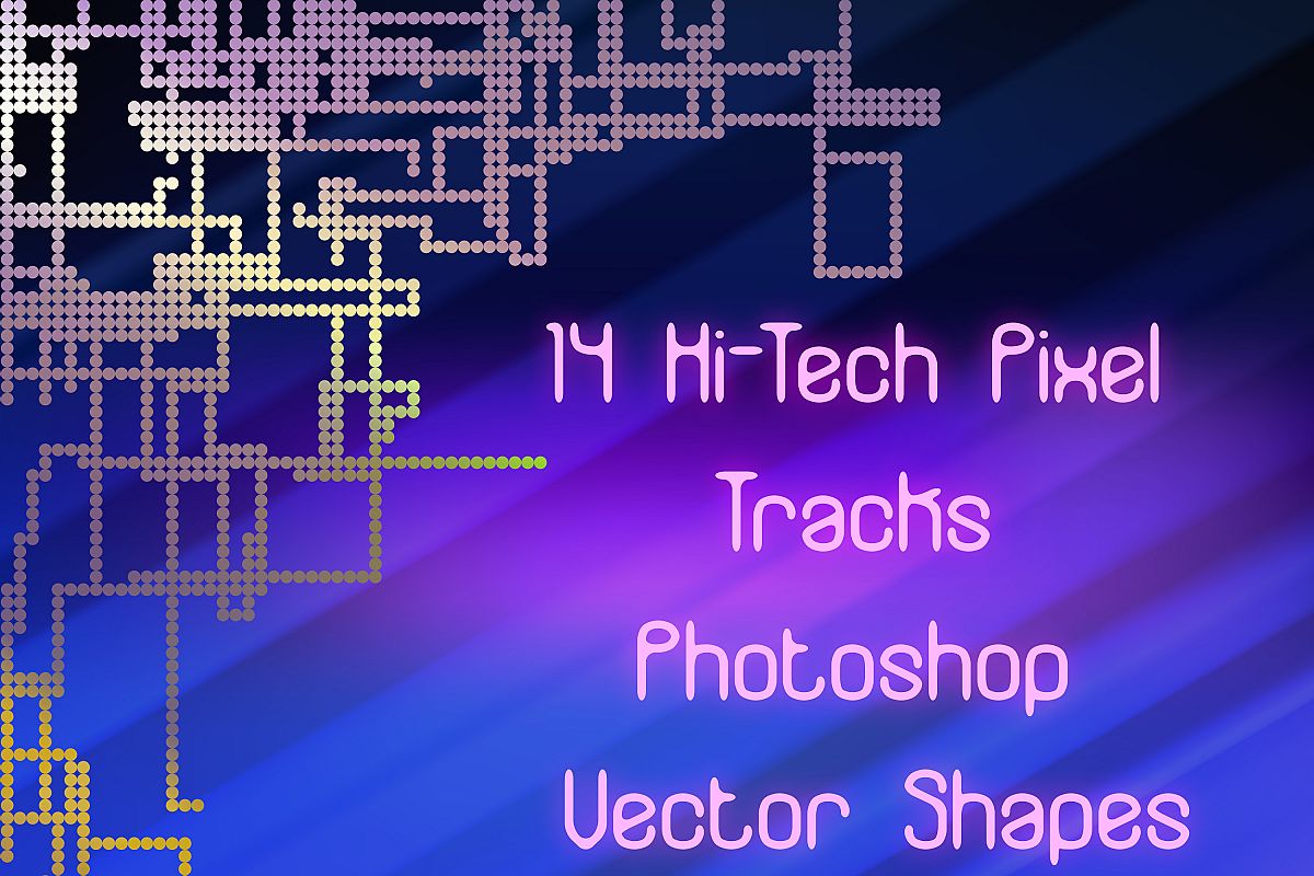 14 Pixel Track Hi-Tech Plexus Vector Photoshop Shapes example image 1