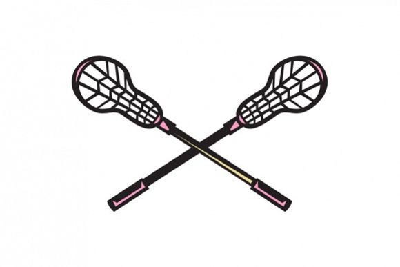 Lacrosse Stick Woodcut example image 1