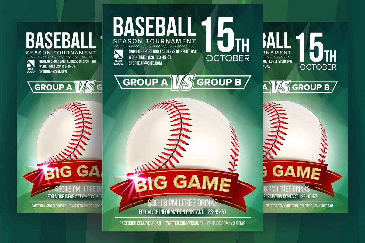 Baseball Poster Vector example image 1