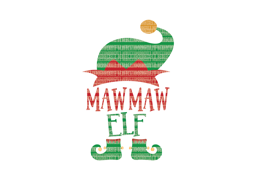 Christmas SVG File, MawMaw Elf, SVG Files for Cameo and Cricut Design Space, Iron on Decal, Printable Transfer, DXF Commercial Use, example image 1