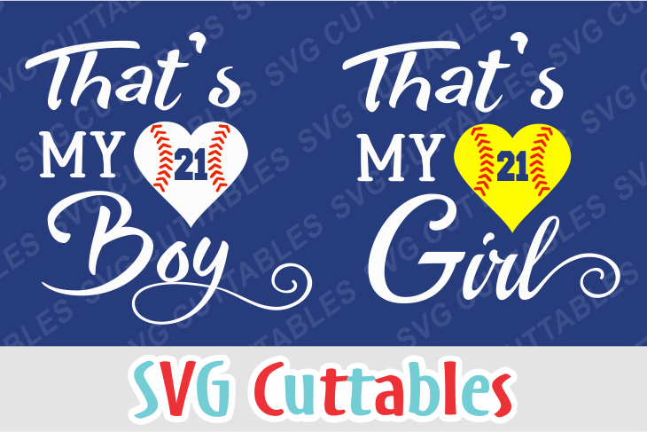 That's my Boy / Girl baseball or softball cut file example image 1