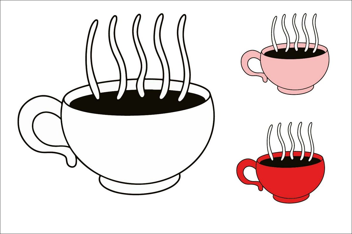 Coffee Cup - Color can be changed - SVG EPS JPG example image 1