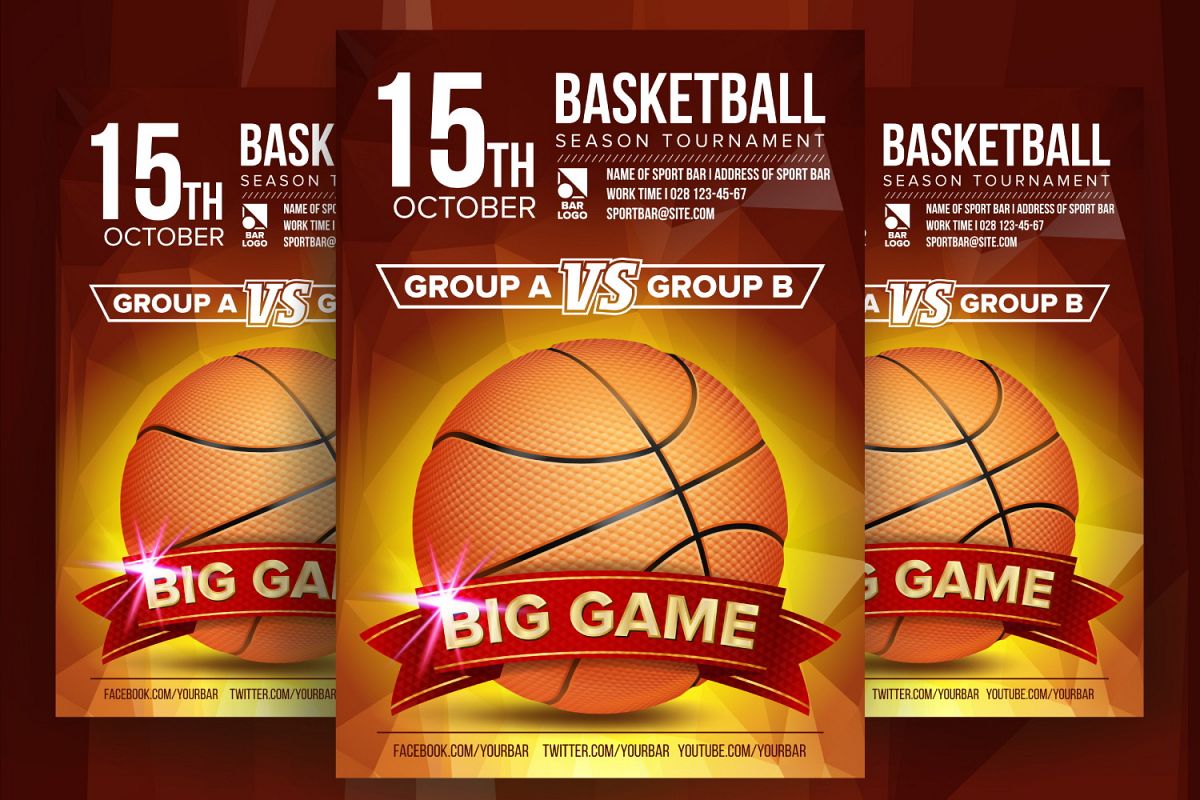 Basketball Poster Vector example image 1