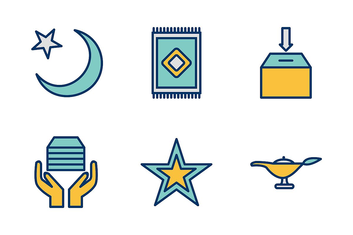 Set Of Ramadan Icons example image 1