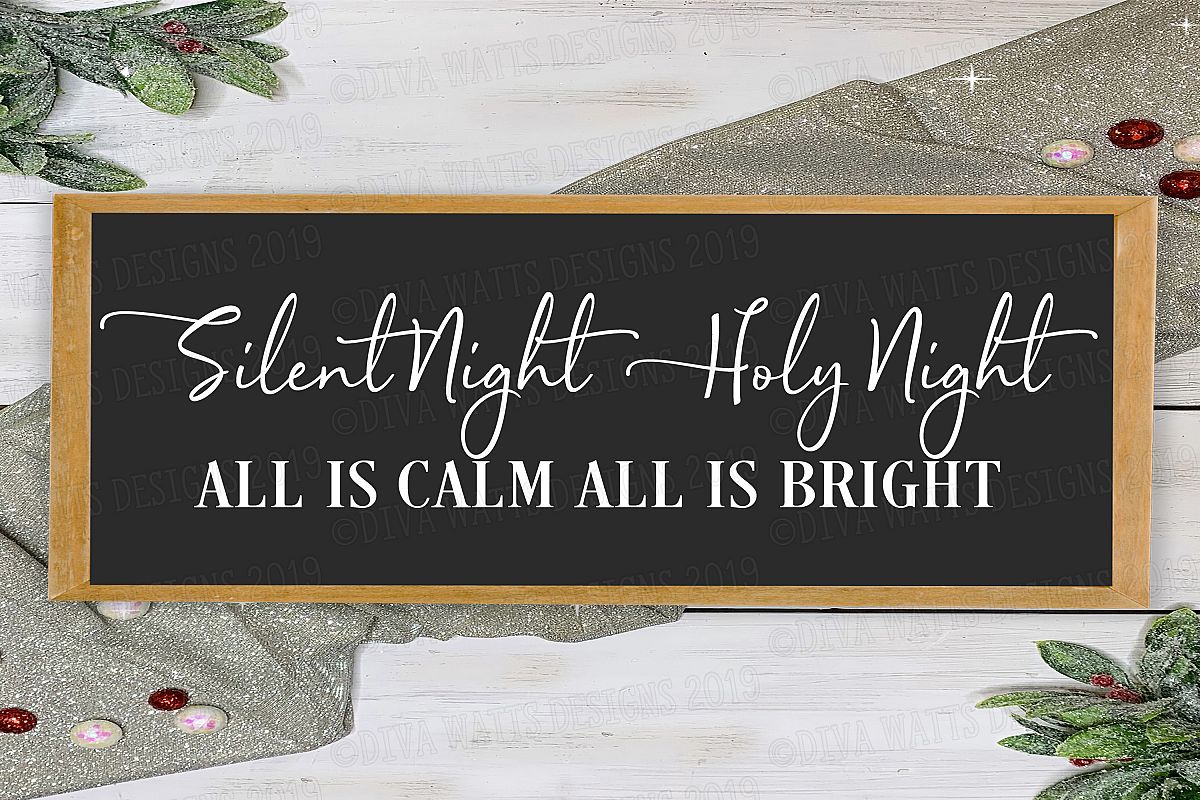 Silent Night Holy Night All Is Calm All Is Bright Cut File example image 1