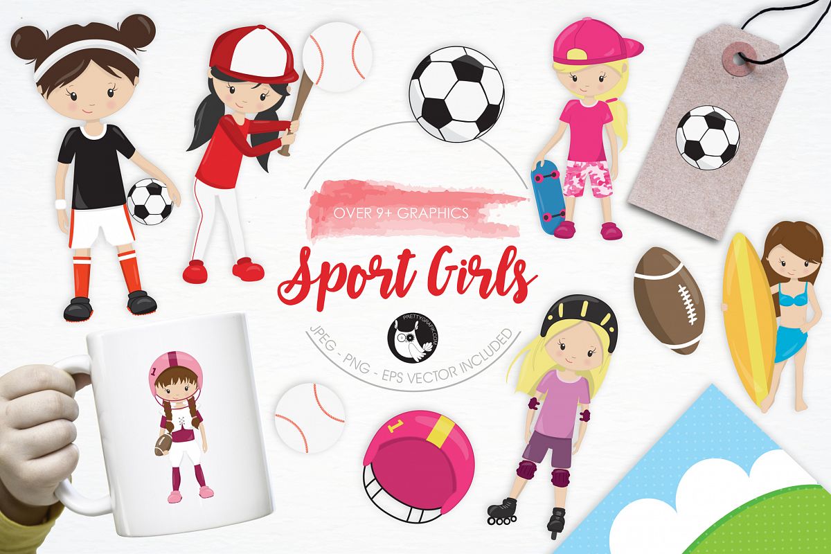 Sport Girls graphics and illustrations example image 1
