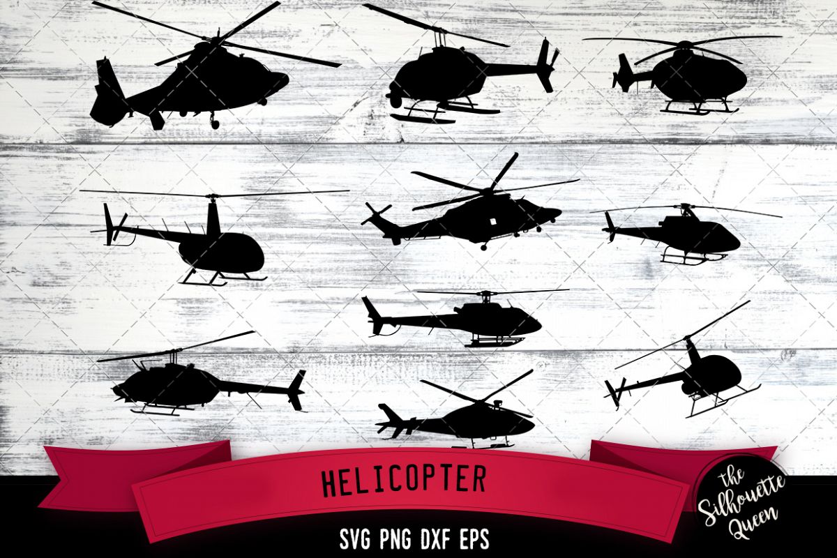 Helicopter svg file, chopper svg cut file, silhouette studio example image 1
