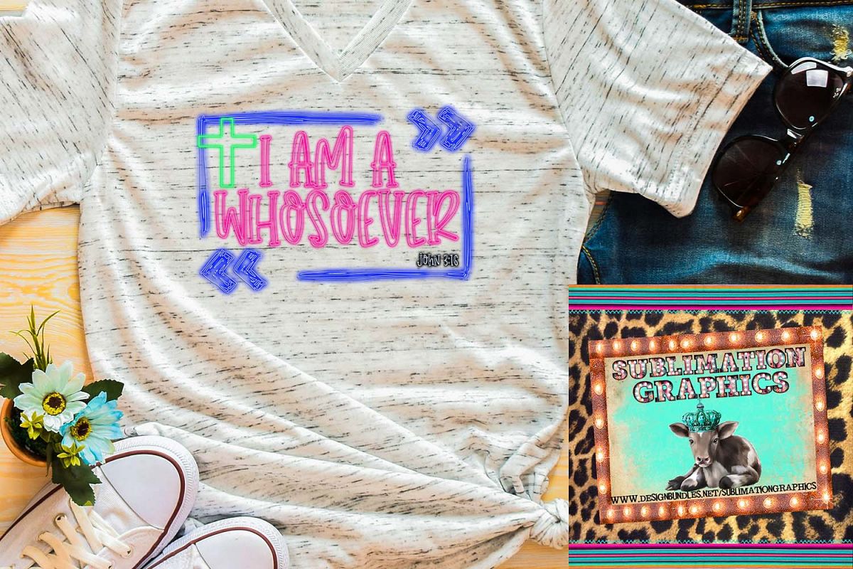 Neon Whosoever Sublimation Digital Download example image 1