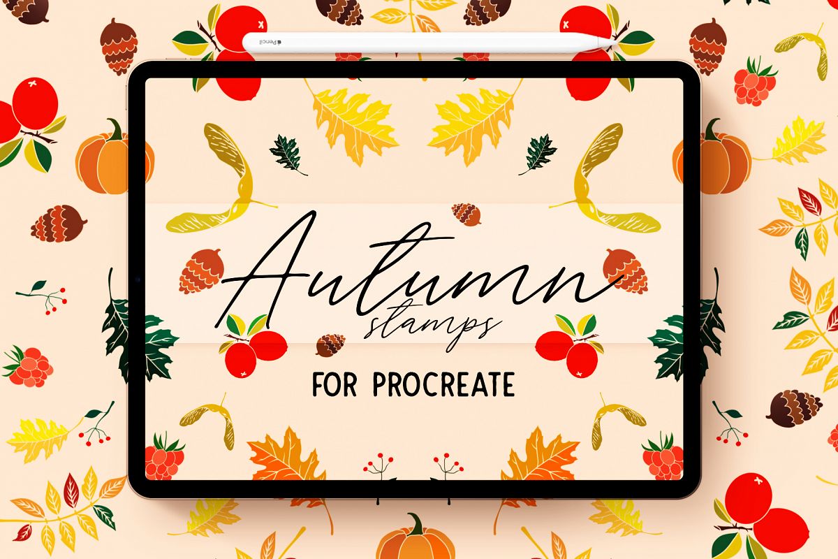 AUTUMN STAMP BRUSHES FOR PROCREATE example image 1