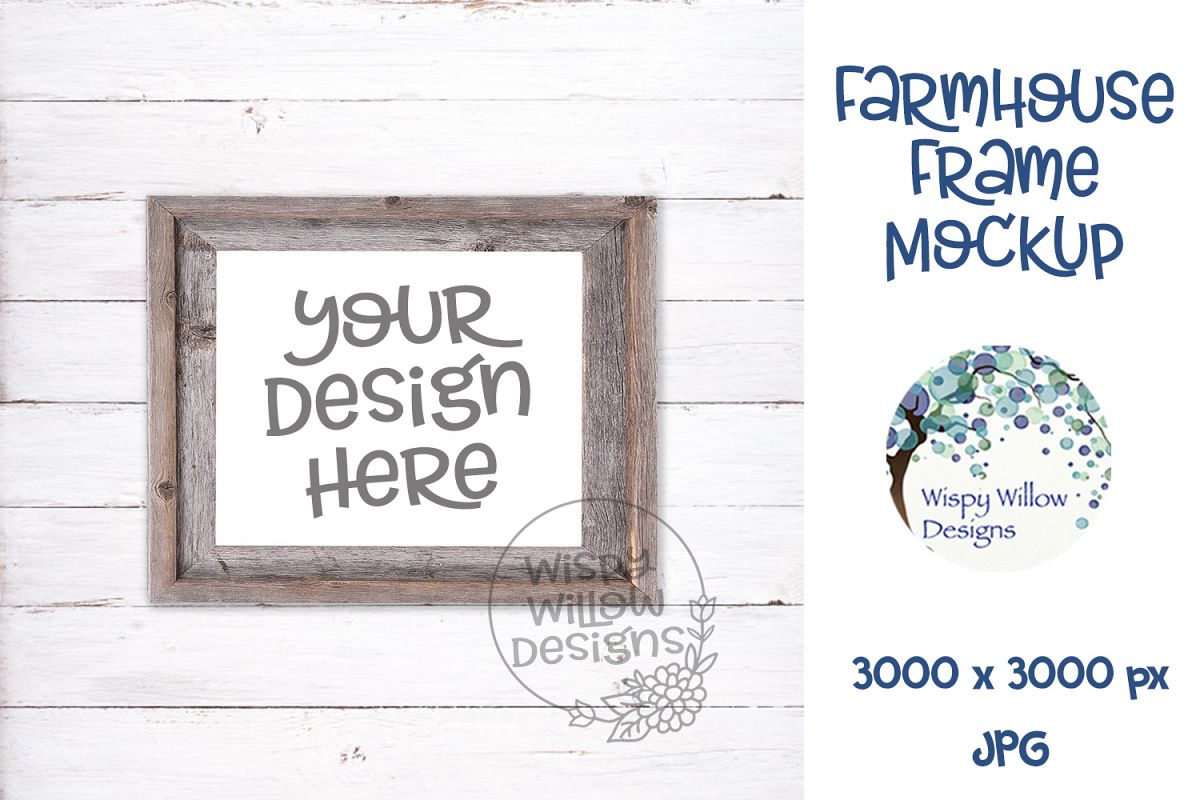 8x10 Horizontal Farmhouse Photo Frame Mockup example image 1
