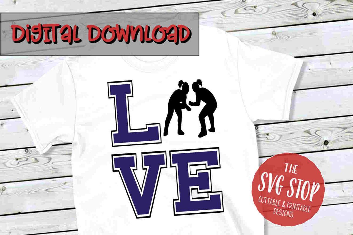 Love Wrestling Girls SVG -SVG, PNG, DXF example image 1
