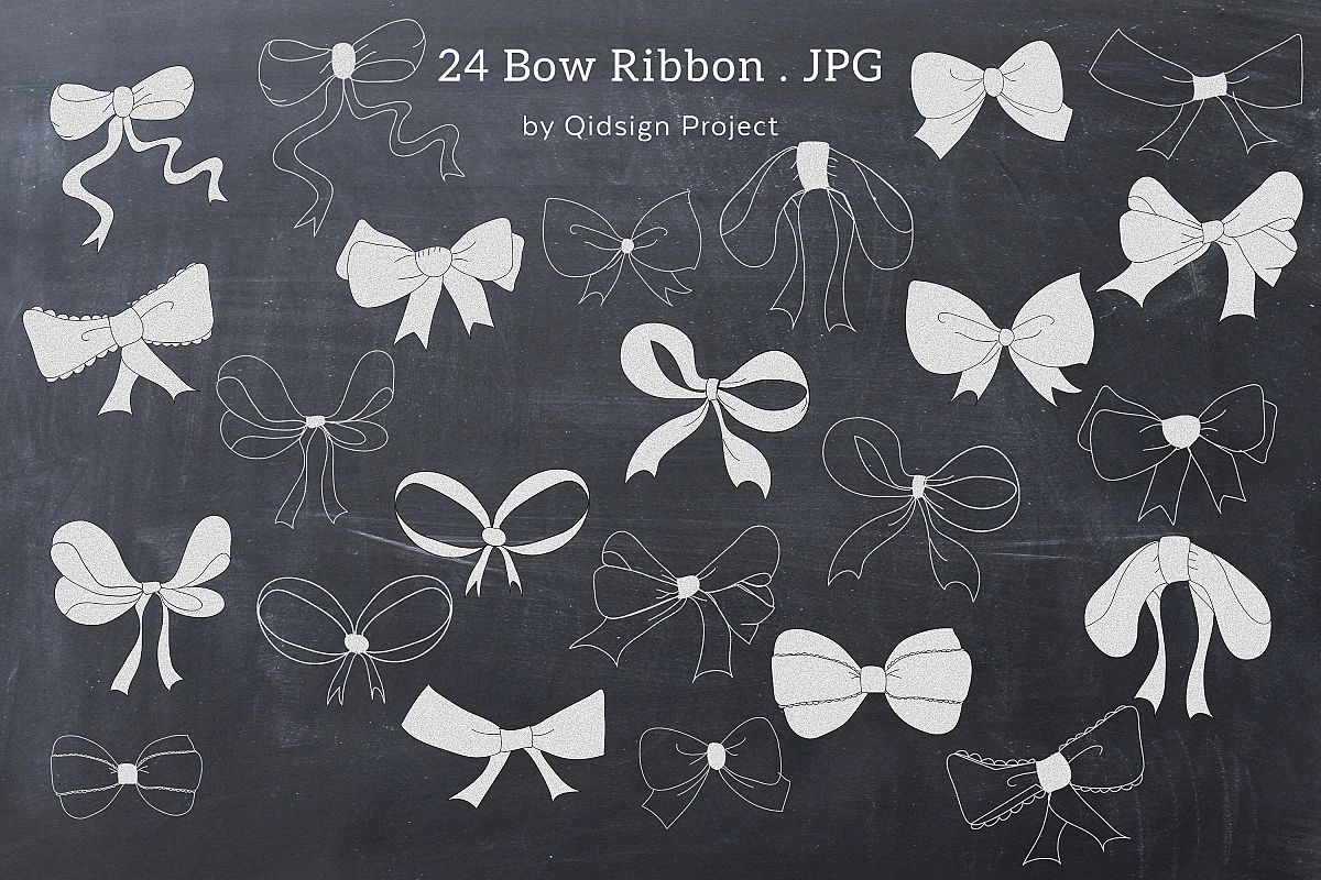 Chalk Bow Clipart PNG example image 1