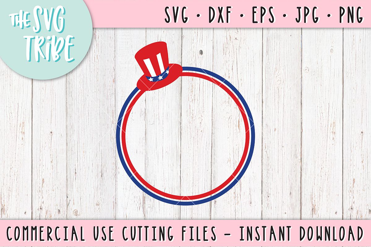 4th Of July Circle, Monogram, SVG DXF PNG EPS JPG Cutting Files example image 1