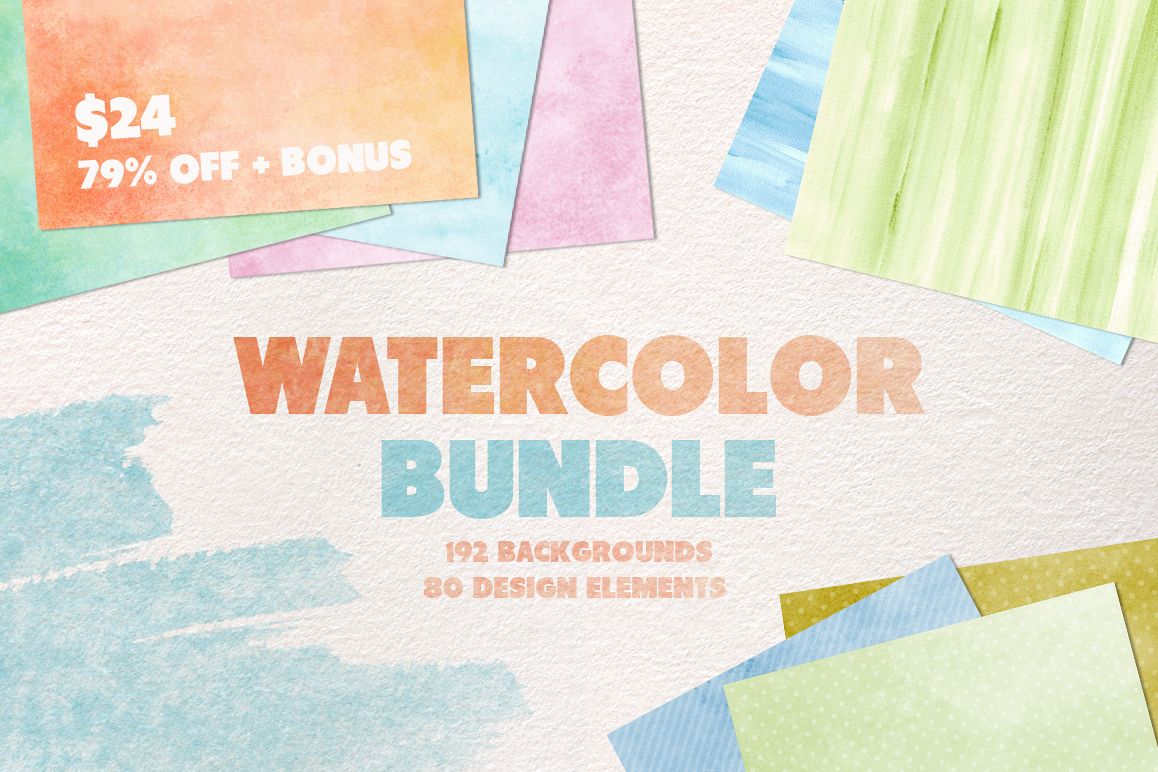 Watercolor Texture Bundle + Bonus example image 1