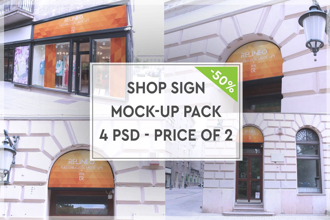Shop Sign Mock-up Pack #3 example image 1