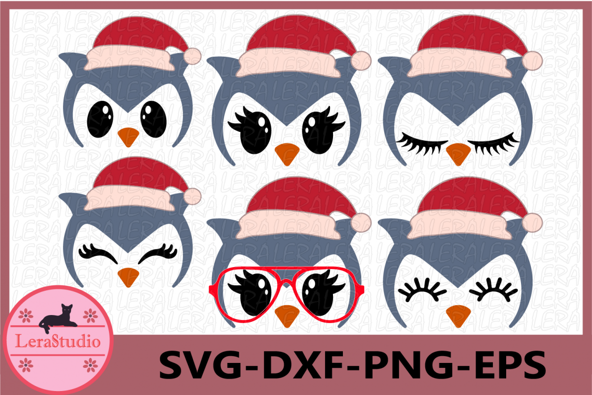 Owl Face SVG, Christmas svg, Owl Eyelashes Svg,Owl Christmas example image 1