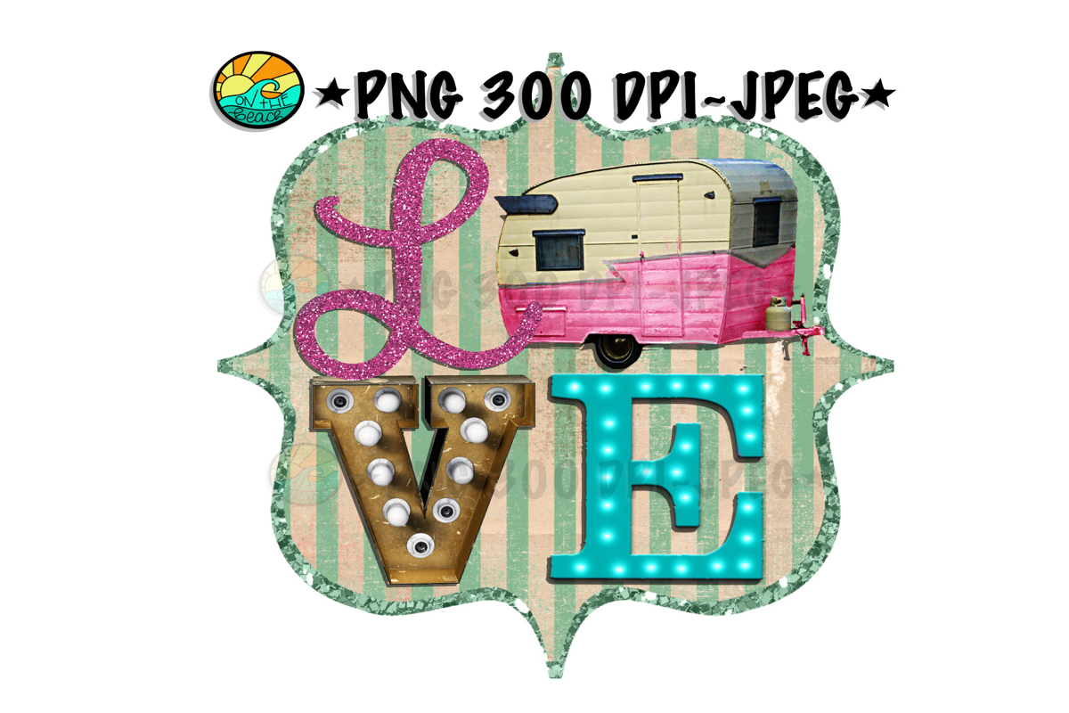 LOVE - Camper - PNG for Sublimation example image 1