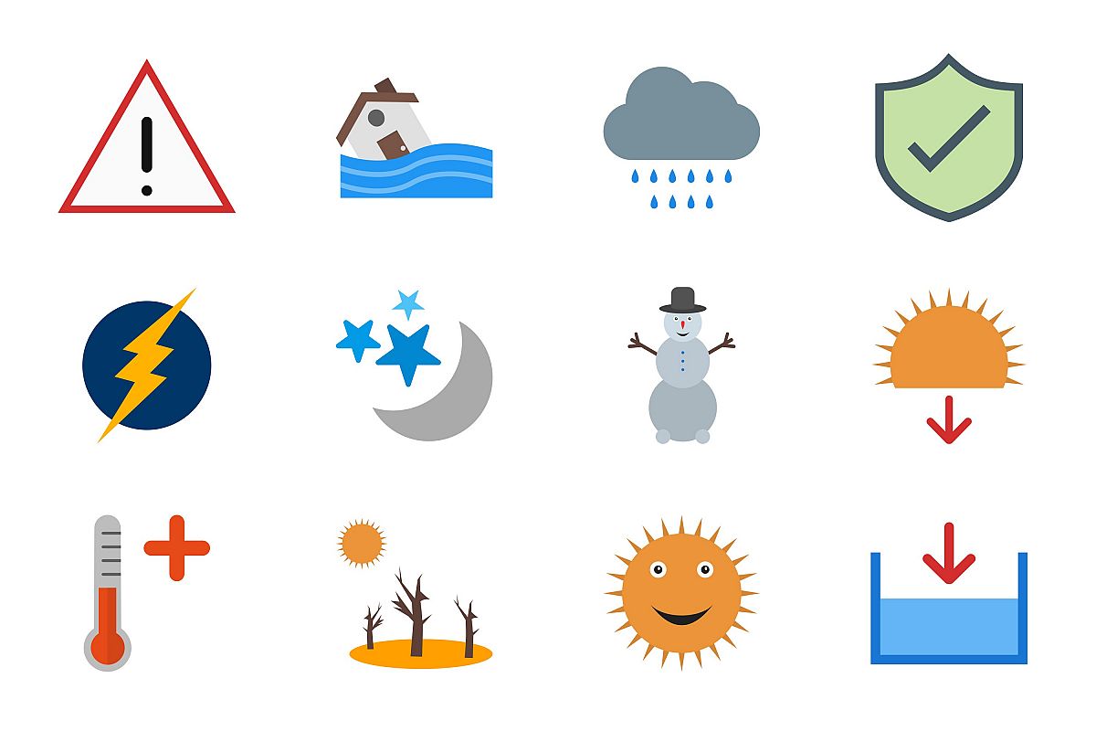 Set Of Weather And Season Icons example image 1