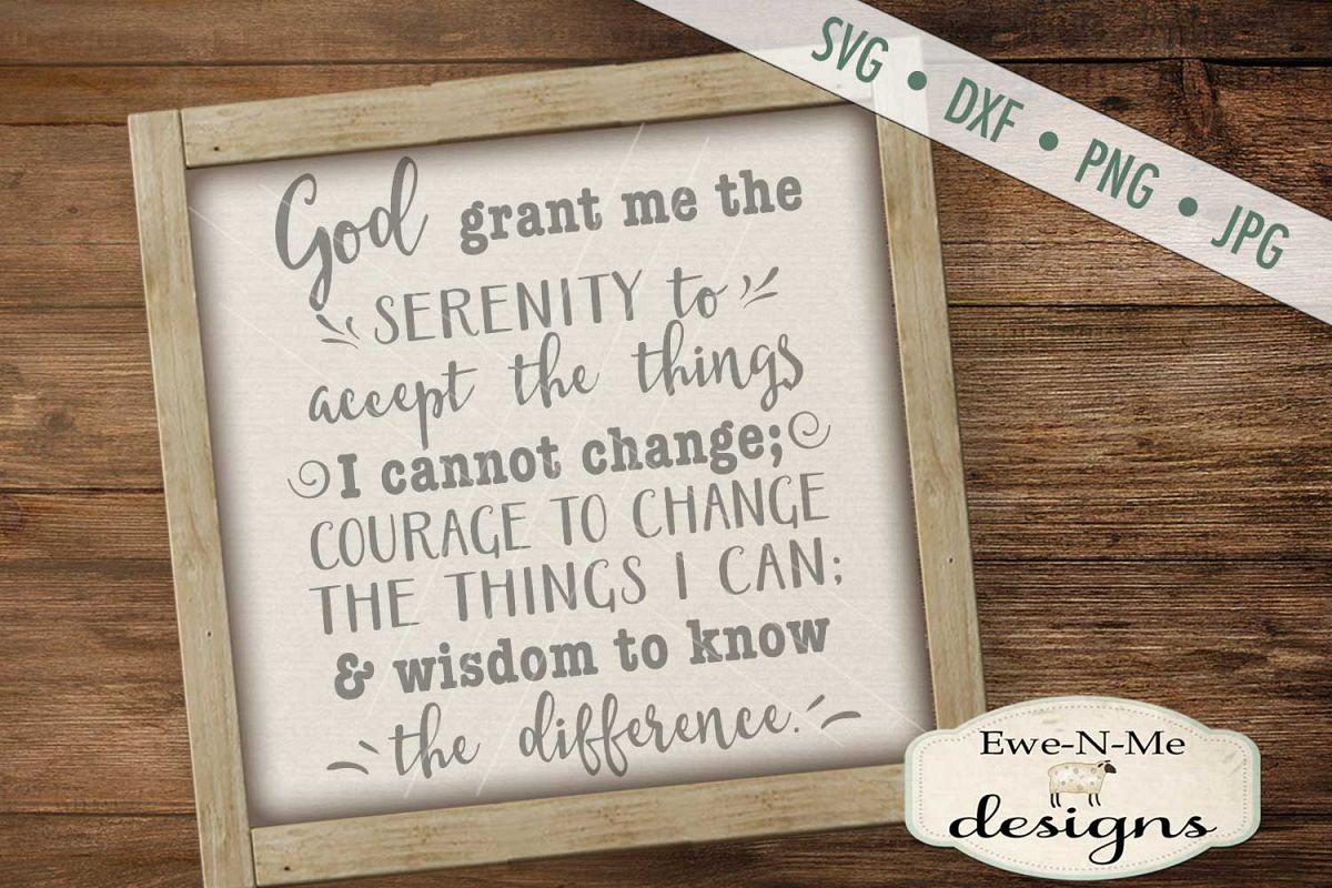 Serenity Prayer SVG DXF Cut File