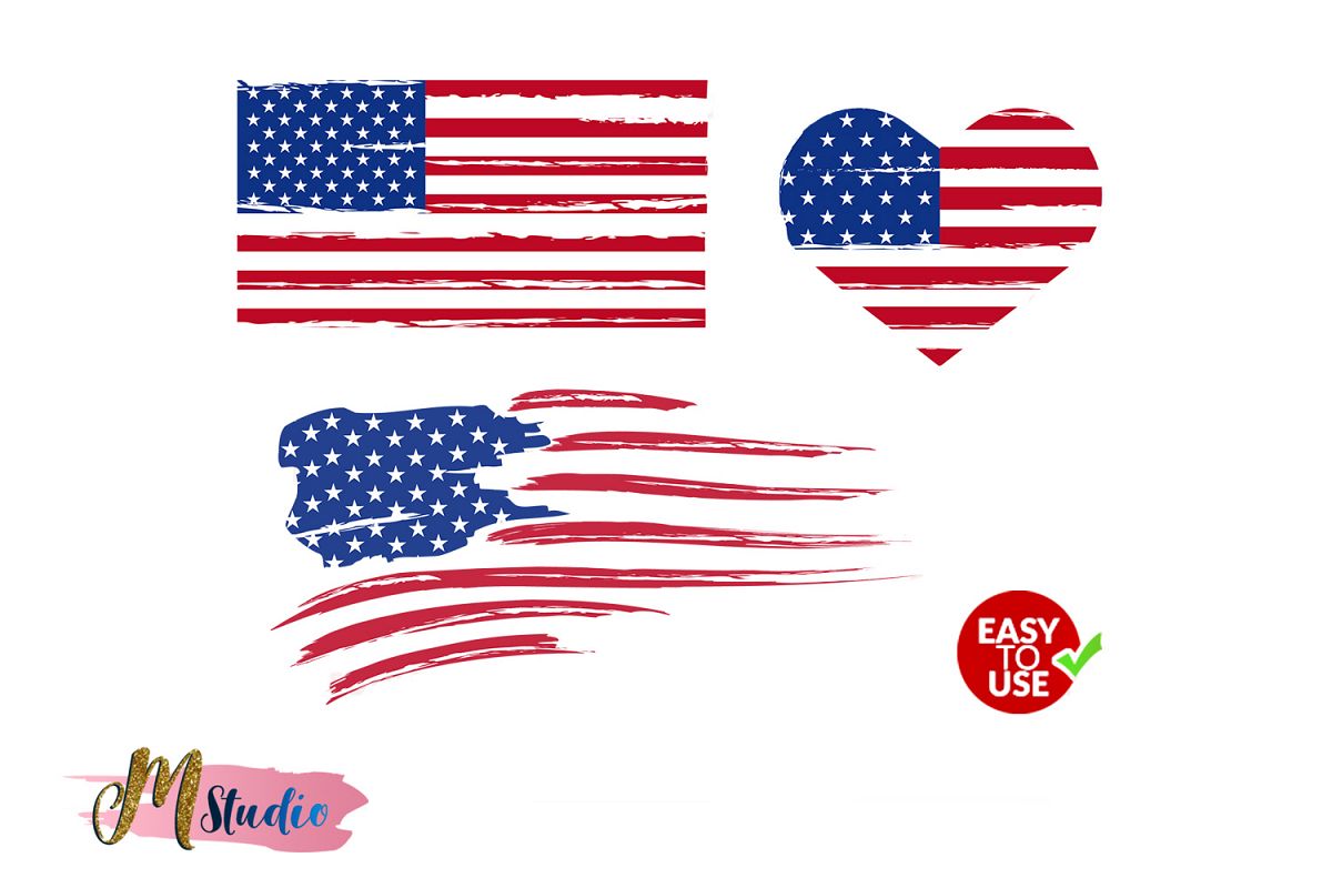 Distressed flag, American flag , USA flag svg, Flag svg. (94804) | Cut