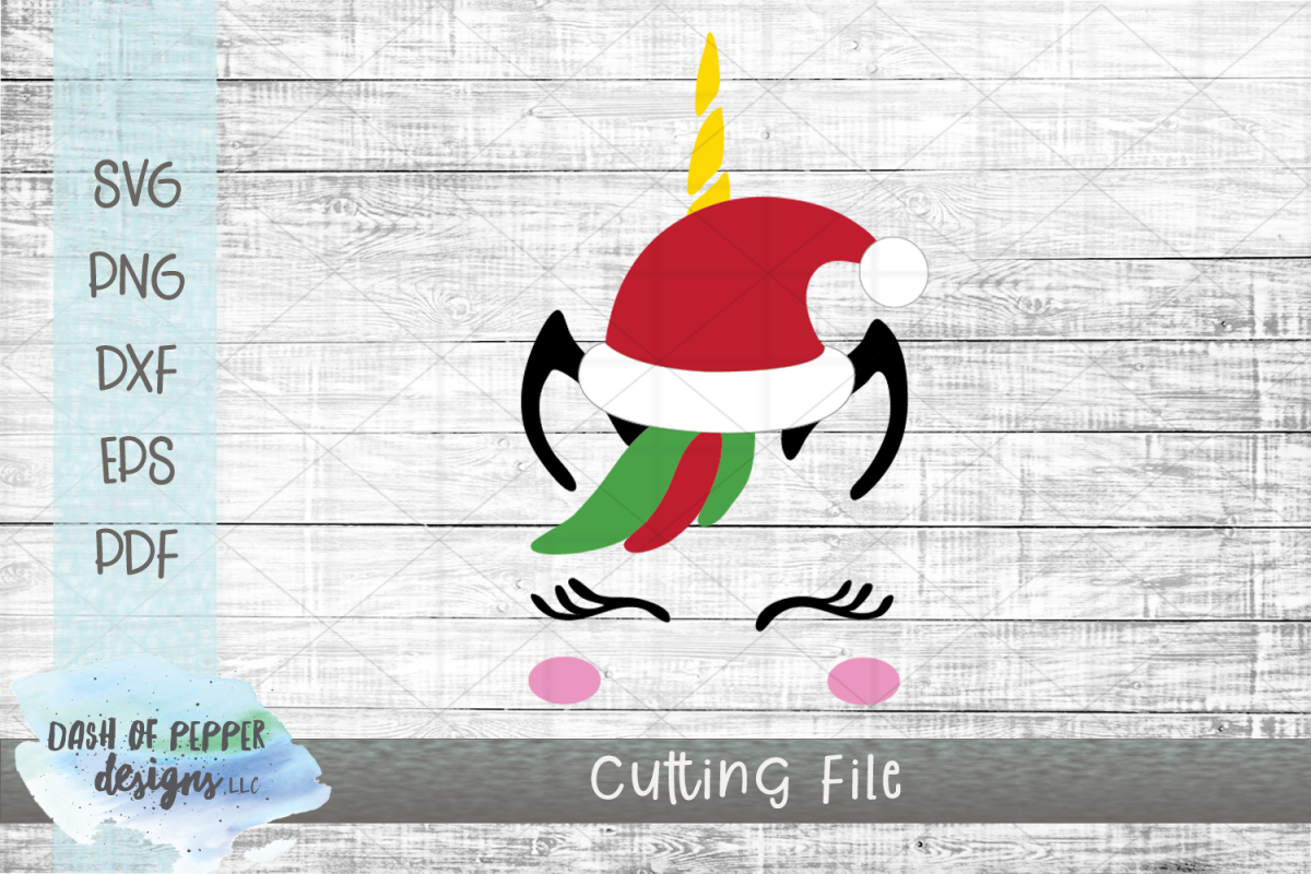 Santa Unicorn SVG - A Christmas SVG example image 1