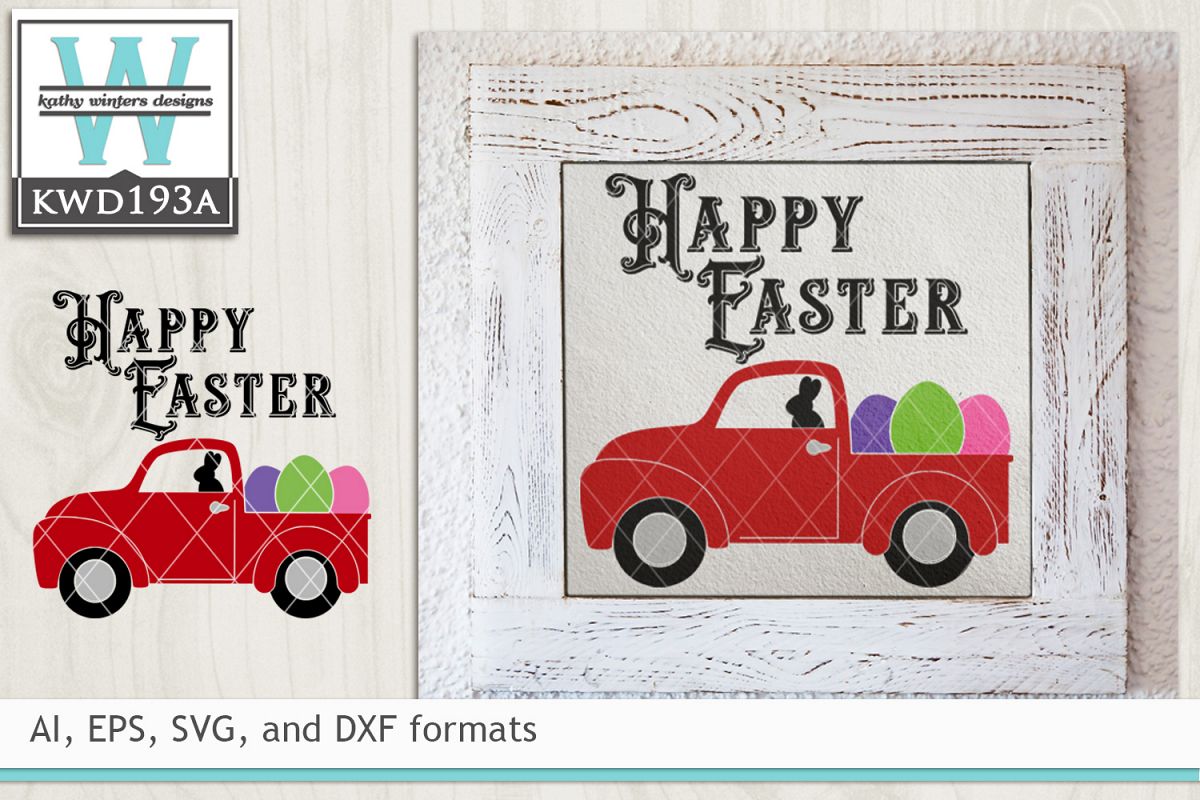 Download Easter Svg Vintage Red Truck 200734 Cut Files Design Bundles