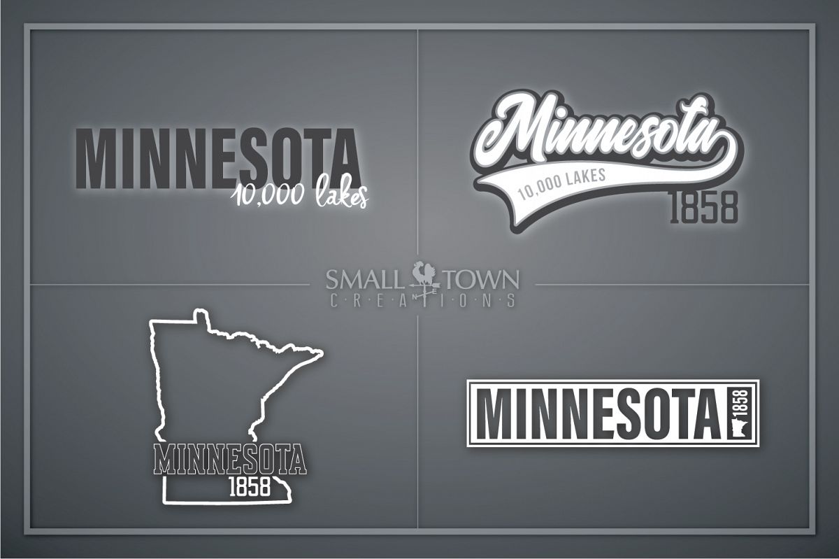 Minnesota, 10,000 Lakes - slogan, PRINT, CUT & DESIGN example image 1