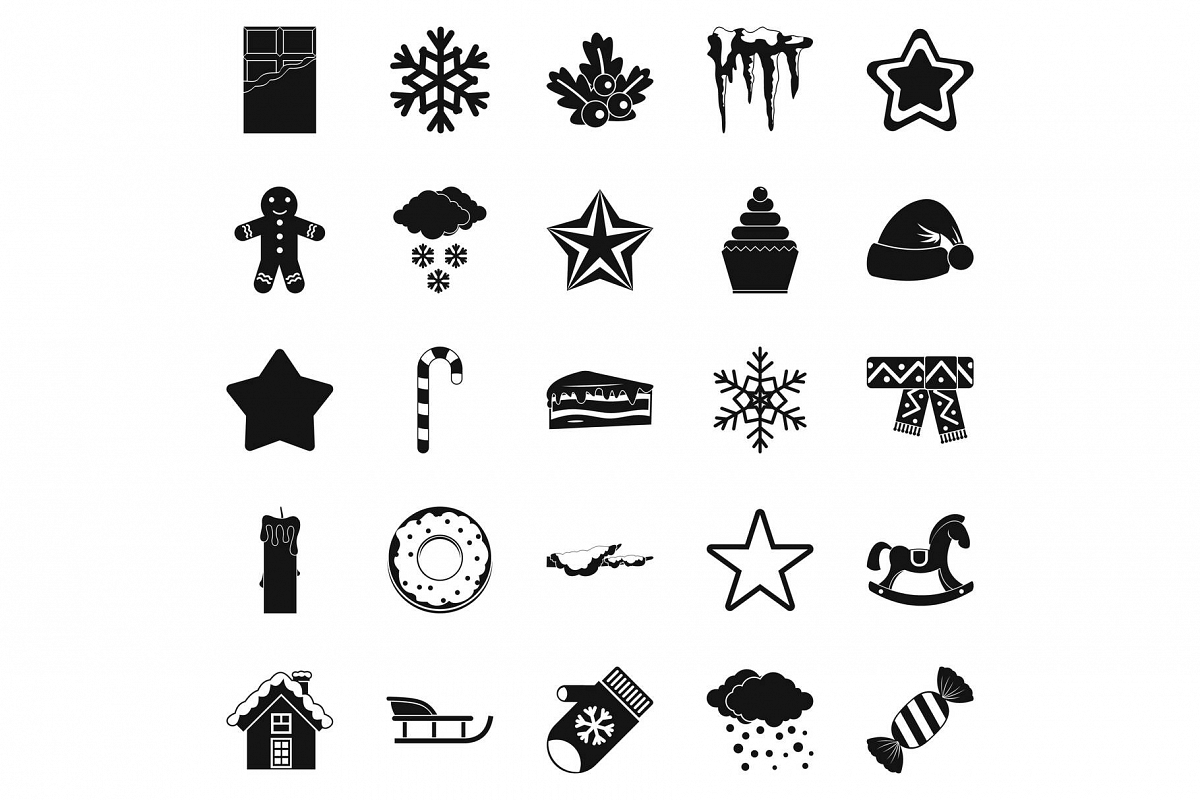 Shrine icons set, simple style example image 1