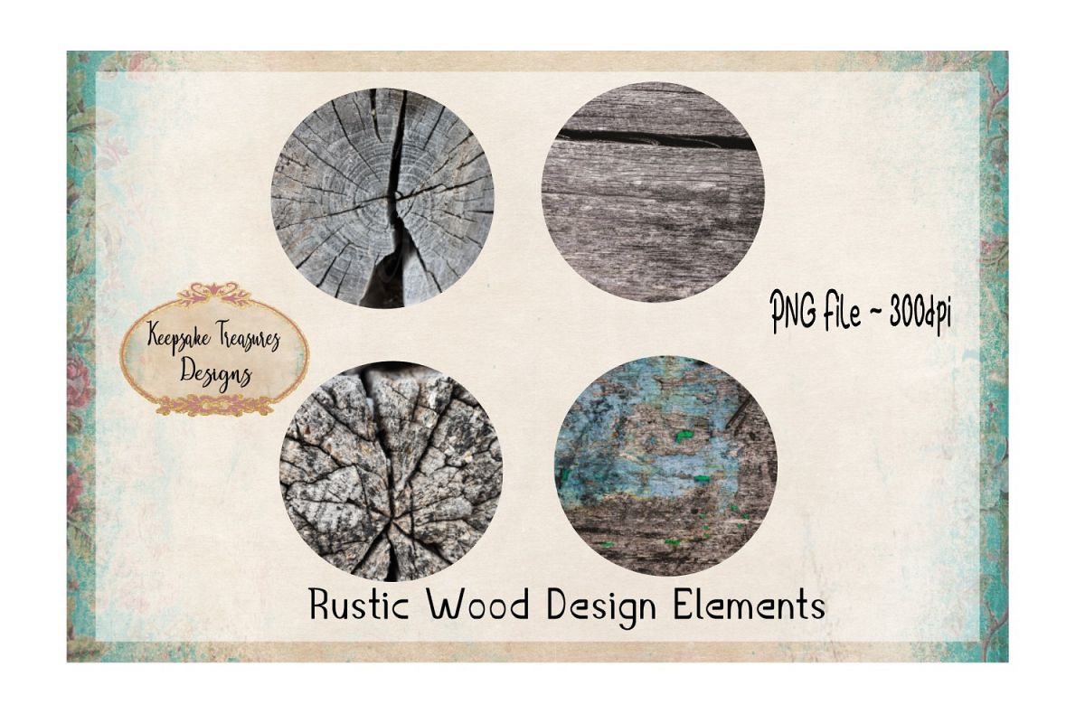 Rustic Wood Design Element Set example image 1