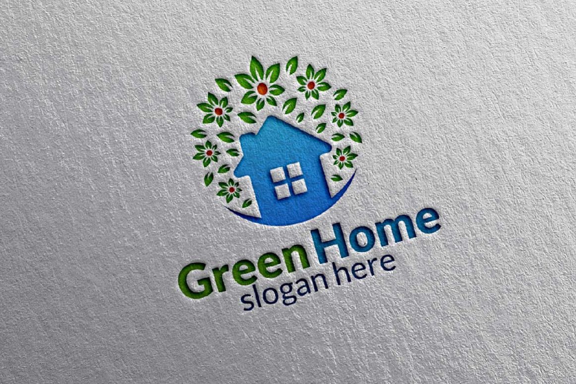 Real estate Logo, Green Home Logo 12 example image 1