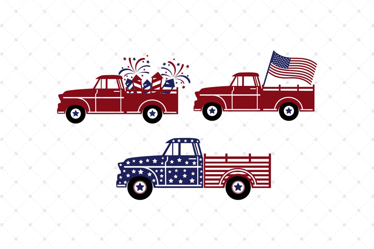 4th of July Truck SVG Cut Files
